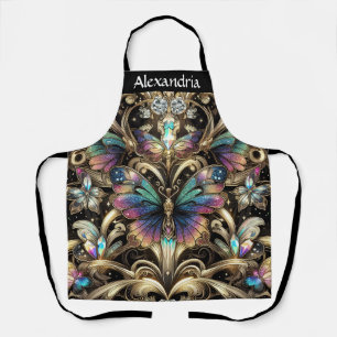 Regenboog Vlinder Art Deco Schort