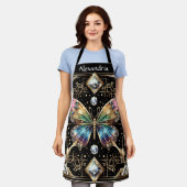 Regenboog Vlinder Art Deco Schort (Gedragen)