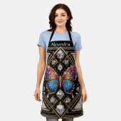 Regenboog Vlinder Art Deco Schort (Gedragen)