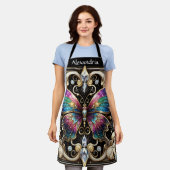 Regenboog Vlinder Art Deco Schort (Gedragen)