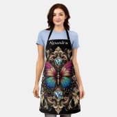 Regenboog Vlinder Art Deco Schort (Gedragen)