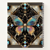 Regenboog Vlinder Art Deco Spiraal Notebook Notitieboek (Achterkant)
