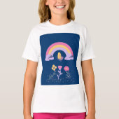 Regenboog Vlinder Bloemen Cloud T-shirt (Voorkant)