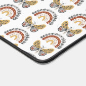 Regenboog Vlinder Boho Patroon Geel Grijs Wit Bureaumat (Hoek)
