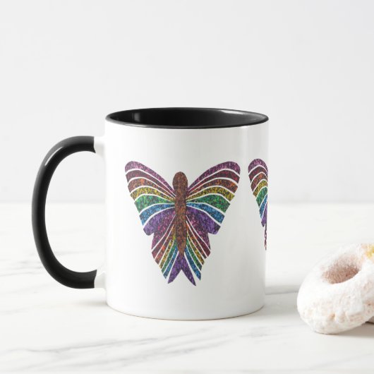 Regenboog Vlinder - Combo Mok (11oz) (Met donut)