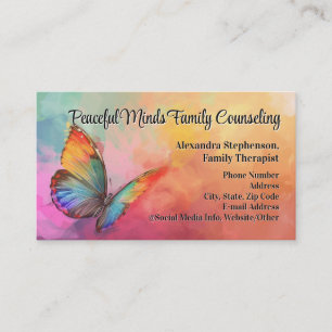 Regenboog Vlinder Counseling Therapie Psychotherap Visitekaartje