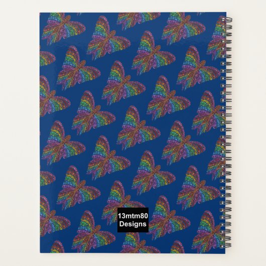 Regenboog Vlinder (donkerblauw) - Planner (Achterkant)