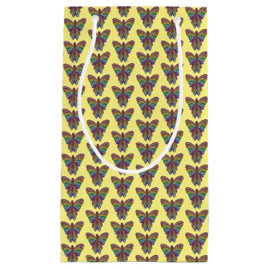 Regenboog Vlinder (geel) - Geschenkzak Klein Cadeauzakje (Voorkant)