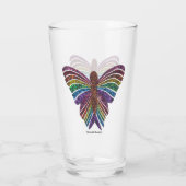 Regenboog Vlinder - Glas Cup (16oz) (Achterkant)
