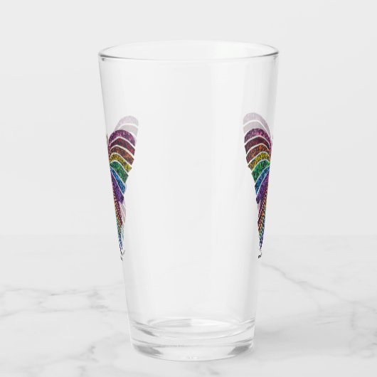 Regenboog Vlinder - Glas Cup (16oz) (Rechts)