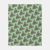 Regenboog Vlinder (groen) - Fleece Deken (Voorkant)