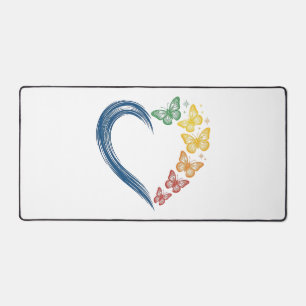 Regenboog Vlinder Hart Vintage Gravure Ontwerp_1 Bureaumat