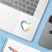 Regenboog Vlinder Hart Vintage Gravure Ontwerp_1 Sticker (Laptop met iPhone)
