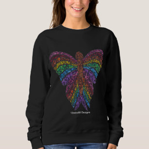 Regenboog Vlinder (levendig) - Dames Sweatshirt