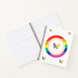 Regenboog Vlinder LGBTQ+ Pride Knop Notitieboek