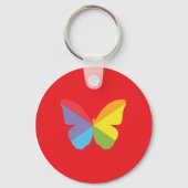 Regenboog Vlinder LGBTQ+ Pride Knop Sleutelhanger (Achterkant)
