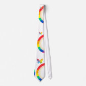 Regenboog Vlinder LGBTQ+ Pride Knop Stropdas (Voorkant)