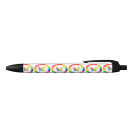Regenboog Vlinder LGBTQ+ Pride Knop Zwarte Inkt Pen
