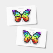 Regenboog vlinder Monarch Badge (Voor- en achterkant)