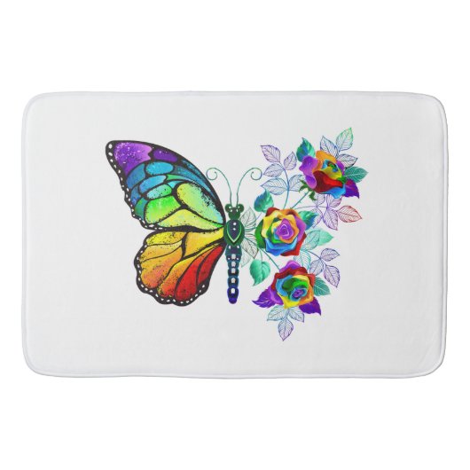Regenboog vlinder Monarch Badmat (Voorkant)