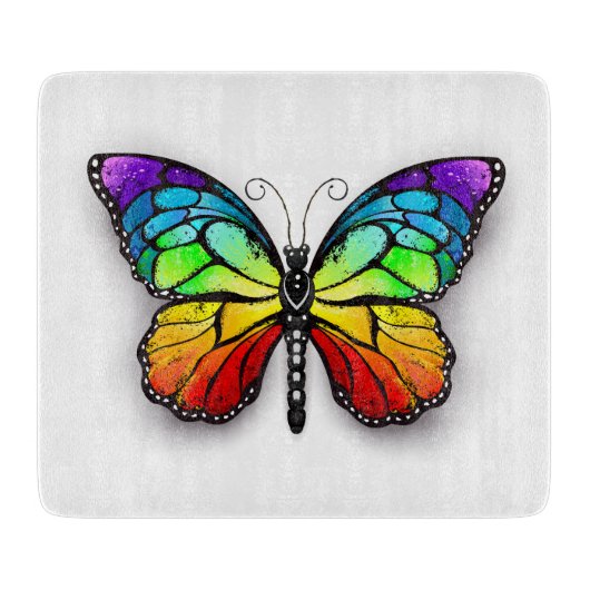Regenboog vlinder Monarch Snijplank (Voorkant)