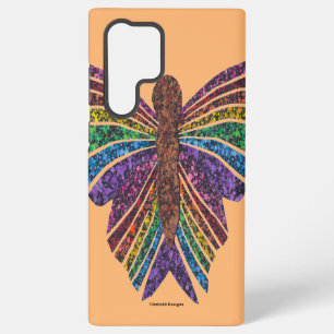Regenboog Vlinder (oranje) - Samsung Phone Hoesje Samsung Galaxy Hoesje