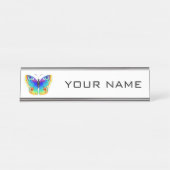 Regenboog Vlinder Pauwenoog Bureau Naambordje (Voorkant)