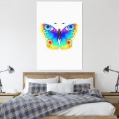 Regenboog Vlinder Pauwenoog Canvas Afdruk (Insitu (Slaapkamer))