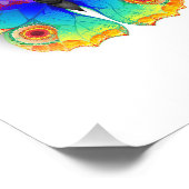 Regenboog Vlinder Pauwenoog Foto Afdruk (Hoek)