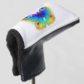 Regenboog Vlinder Pauwenoog Golfheadcover (3/4 voorkant)