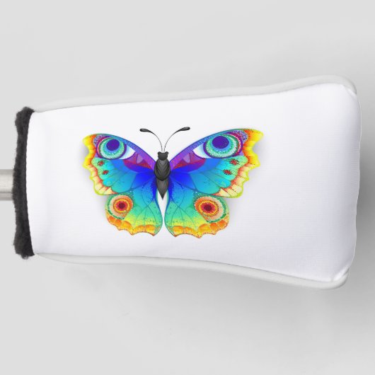 Regenboog Vlinder Pauwenoog Golfheadcover (Voorkant)