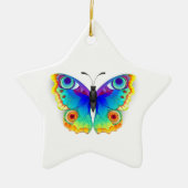 Regenboog Vlinder Pauwenoog Keramisch Ornament (Voorkant)