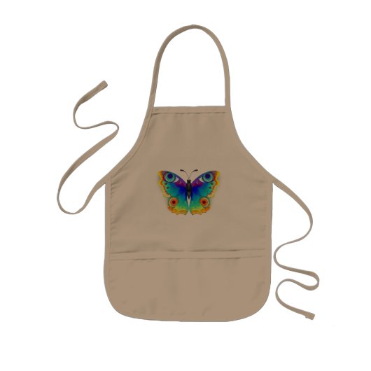 Regenboog Vlinder Pauwenoog Kinder Schort (Voorkant)