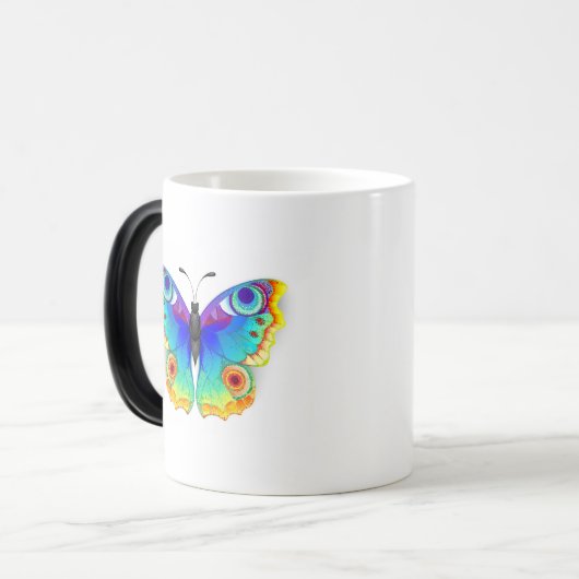 Regenboog Vlinder Pauwenoog Magische Mok (Voorkant links)