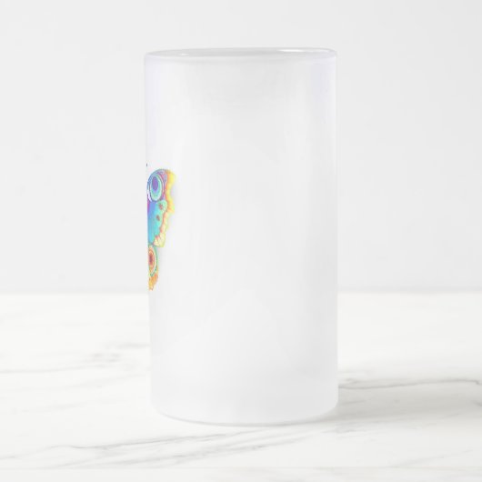 Regenboog Vlinder Pauwenoog Matglas Bierpul (Center)