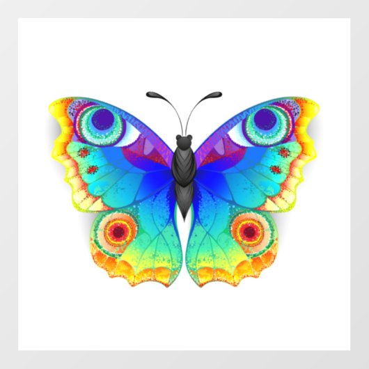 Regenboog Vlinder Pauwenoog Raamsticker (Vel)