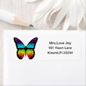Regenboog Vlinder Retouradres Labels (Insitu)