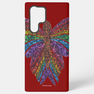 Regenboog Vlinder (rood) - Samsung Phone Hoesje Samsung Galaxy Hoesje