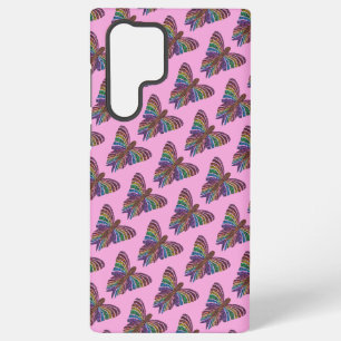 Regenboog Vlinder (roze) - Samsung Hoes Galaxy Hoesje