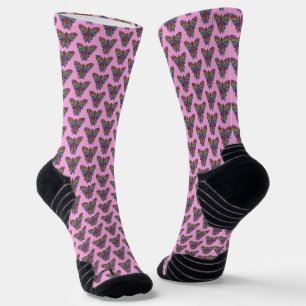 Regenboog Vlinder (roze) - Sport Sokken