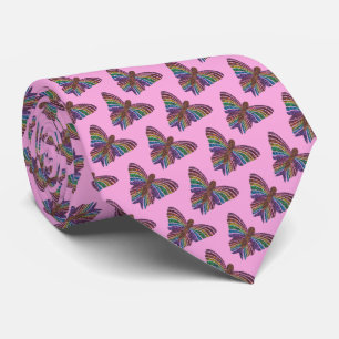 Regenboog Vlinder (roze) - Stropdas