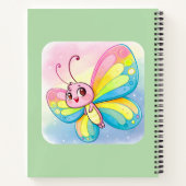 Regenboog Vlinder Spiraal Notebook Notitieboek (Achterkant)