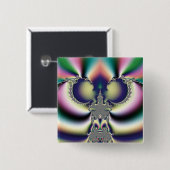 Regenboog Vlinder Vierkante Button 5,1 Cm (Voorkant /achterkant)