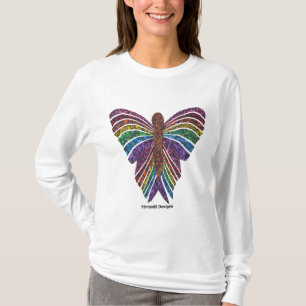 Regenboog Vlinder (w) - Dames L Mouwen T-Shirt