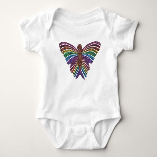 Regenboog Vlinder (wit) - Bodysuit (Voorkant)