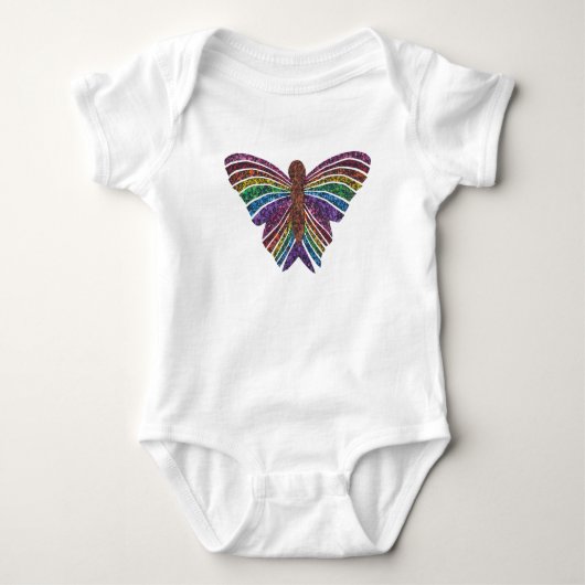 Regenboog Vlinder (wit) - Bodyuit Romper (Voorkant)