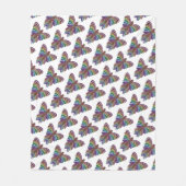 Regenboog Vlinder (wit) - Fleece Deken (Voorkant)