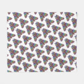 Regenboog Vlinder (wit) - Fleece Deken (Voorkant (Horizontaal))