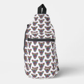 Regenboog Vlinder (wit) - Heuptasje Sling Bag (Voorkant)