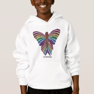 Regenboog Vlinder (wit) - Jongens Hoodie